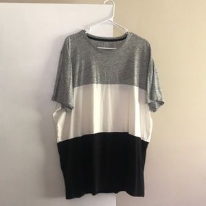 Old navy soft T-shirt grey, black, cream stripes
